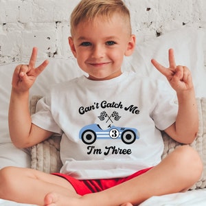 Race Car 3rd Birthday Shirt, I am Three Shirt, 3rd Birthday Outfit, Personalized Matching Family Birthday Shirts, Racing 3rd Birthday