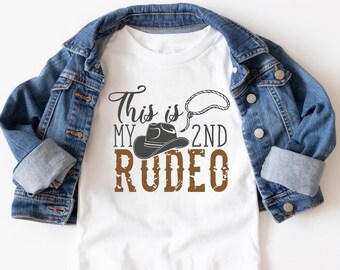 My Second Rodeo Birthday Girl Shirt Cowboy Birthday Western Birthday Farm Birthday Shirt, 2nd Birthday Boy Cowboy Birthday Matching Family