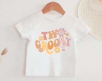 Two Groovy Birthday Shirt Two Groovy Birthday Girl Outfit Groovy 2nd Birthday Mommy and Me Retro Groovy Pink Matching Family Birthday Shirts