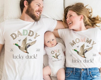 Un porte-bonheur assorti aux chemises d'anniversaire de famille, chemise 1er anniversaire, chemise d'anniversaire de canard, chemise de canard d'anniversaire garçon, chemises de famille de canard