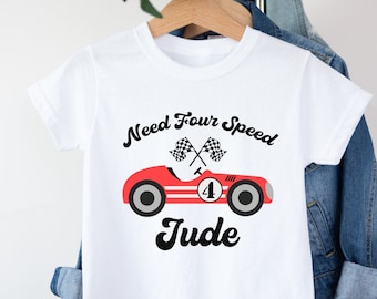 Need Four Speed Birthday Shirt, 4th Race Car Birthday Outfit, Cars 4th Birthday Shirt, Birthday Boy Shirt, 4th Birthday, Racing Birthday Tee