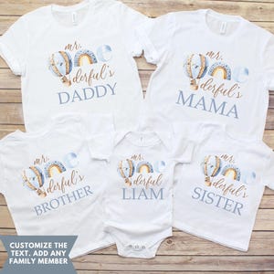 Personalized Mr ONEderful First Birthday Family Matching Shirts, Isn’t He Onederful 1st Birthday, Little Mr Onederful Outfit Matching shirts