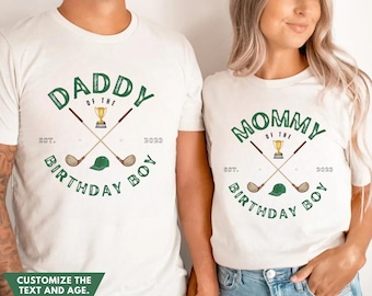 Golf Birthday Shirt, 1st Birthday Outfit, Hole in One Birthday Party, Personalized Gold Family Birthday Shirts, Golf birthday shirt