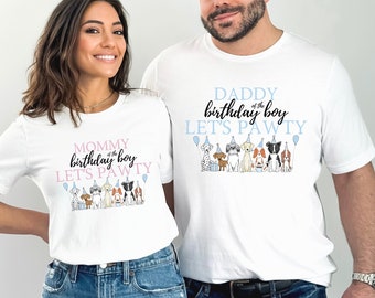 Let's Pawty Birthday Family Matching Shirts, Puppy birthday party Shirts, dog party shirt, Personalized let's pawty Matching Shirts