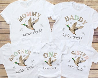 ONE Lucky Duck Matching Family Birthday Shirts, 1st Birthday Shirt, Duck Birthday, Jungle Zoo Animal, Wild 1st Birthday Outfit, Mommy and Me