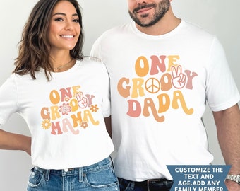One Groovy Family Birthday Shirts, Groovy One Birthday Girl Tee, Groovy 1st Birthday Outfit, One Groovy babe Shirt, One Groovy Mama Shirt