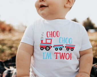 Train Birthday Shirt, Choo Choo I am Two Birthday Shirt, Chugga Chugga Two Two Birthday Shirt, Personalized Train Birthday Matching Family