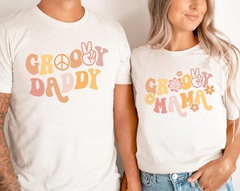 Two Groovy Birthday Shirt Two Groovy Birthday Girl Outfit Groovy 2nd Birthday Mommy and Me Retro Groovy Pink Matching Family Birthday Shirts