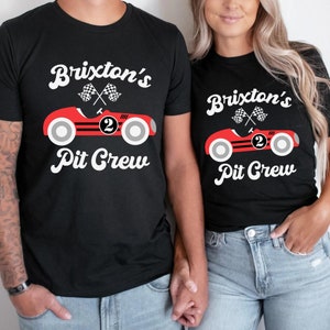 Personalized Two Fast Matching Family Birthday Shirt, 2nd Birthday Shirt, Race Car Birthday Party, Cars Birthday Outfit Custom Red Pit Crew