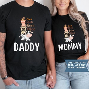 Farm 2nd Birthday Shirt, Cluck Oink Baa Moo I&#39;m Two Birthday Shirt, Barnyard Farm Birthday, Barn Animals Matching Family Shirts, Family Tees