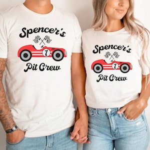 Personalized Fast One Matching Family Birthday Shirt, 1st Birthday Shirt, Race Car Birthday Party, Cars Birthday Outfit Custom Red Pit Crew