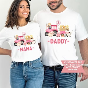 Farm Birthday Shirt for Girl, Personalized Farm Family Matching Birthday T Shirt, Farm Theme Birthday T Shirt, Barnyard Birthday T-shirts