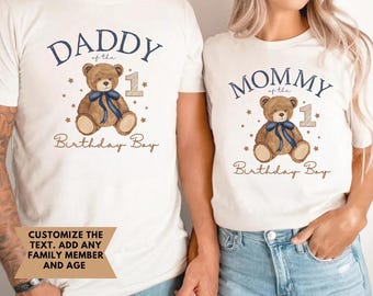 Beary First Birthday Shirt: Matching Family Outfit, Personalized Teddy Bear 1st Birthday Shirt, Teddy Bear Matching Family Birthday Shirts