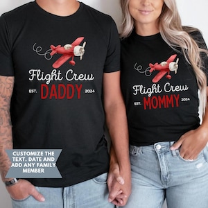 Airplane birthday family shirts, Airplane first birthday party, Custom names family birthday, Birthday boy shirt, Flight crew first birthday