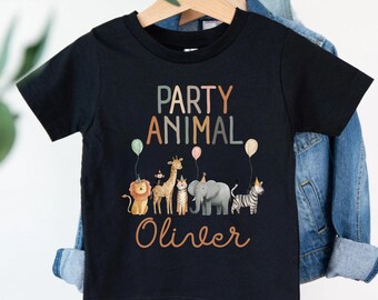 Funny Party Animal T-Shirts, Matching Family Safari Zoo Birthday, Custom Party Animal Birthday Tee, Animal Control Theme Outfit Kid