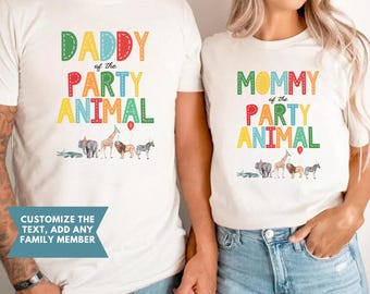 Personalized Party Animal Birthday Shirt, Zoo Animals Birthday, Party Animal Shirt, Matching Family Wild Safari Party Animals Birthday Shirt
