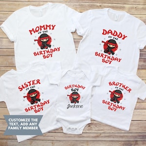 Custom Ninja Family Birthday Shirts, Personalized Ninja Birthday Party Tees, Matching Family Ninja Shirts fir kids Ninja Birthday T-shirt