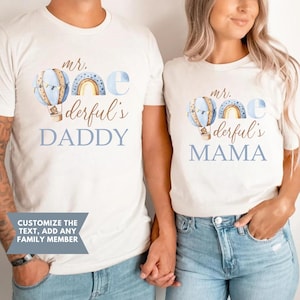 Hot Air Balloon Mr Onederful Shirt, Little Mr Onederful Onsie, Mr One-derful Birthday Party Outfit, Blue Balloon Mr One Derful Shirt Boy Tee
