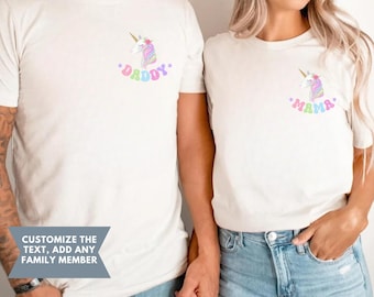 Custom Unicorn Birthday Shirt, Custom Name Shirt, Unicorn Custom Age Shirt, Girls Unicorn Shirt, Personalized Family Matching Shirts