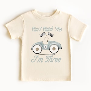 Race Car 3rd Birthday Shirt, I am Three Shirt, 3rd Birthday Outfit, Personalized Matching Family Birthday Shirts, Racing 3rd Birthday image 6