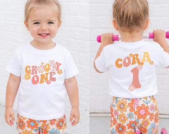 One Groovy Family Birthday Shirts, Groovy One Birthday Girl Tee, Groovy 1st Birthday Outfit, One Groovy babe Shirt, One Groovy Mama Shirt