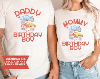 Monster Truck Birthday Shirts: Family Matching, Monster truck birthday shirt, Customized monster truck birthday shirt, family monster truck