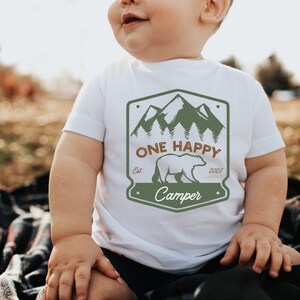 One Happy Camper Shirt, First Birthday Shirt, Camp Mommy and Me Shirts, Camping 1st Birthday Outfit, One Happy Camper Matching Family Tees, image 2