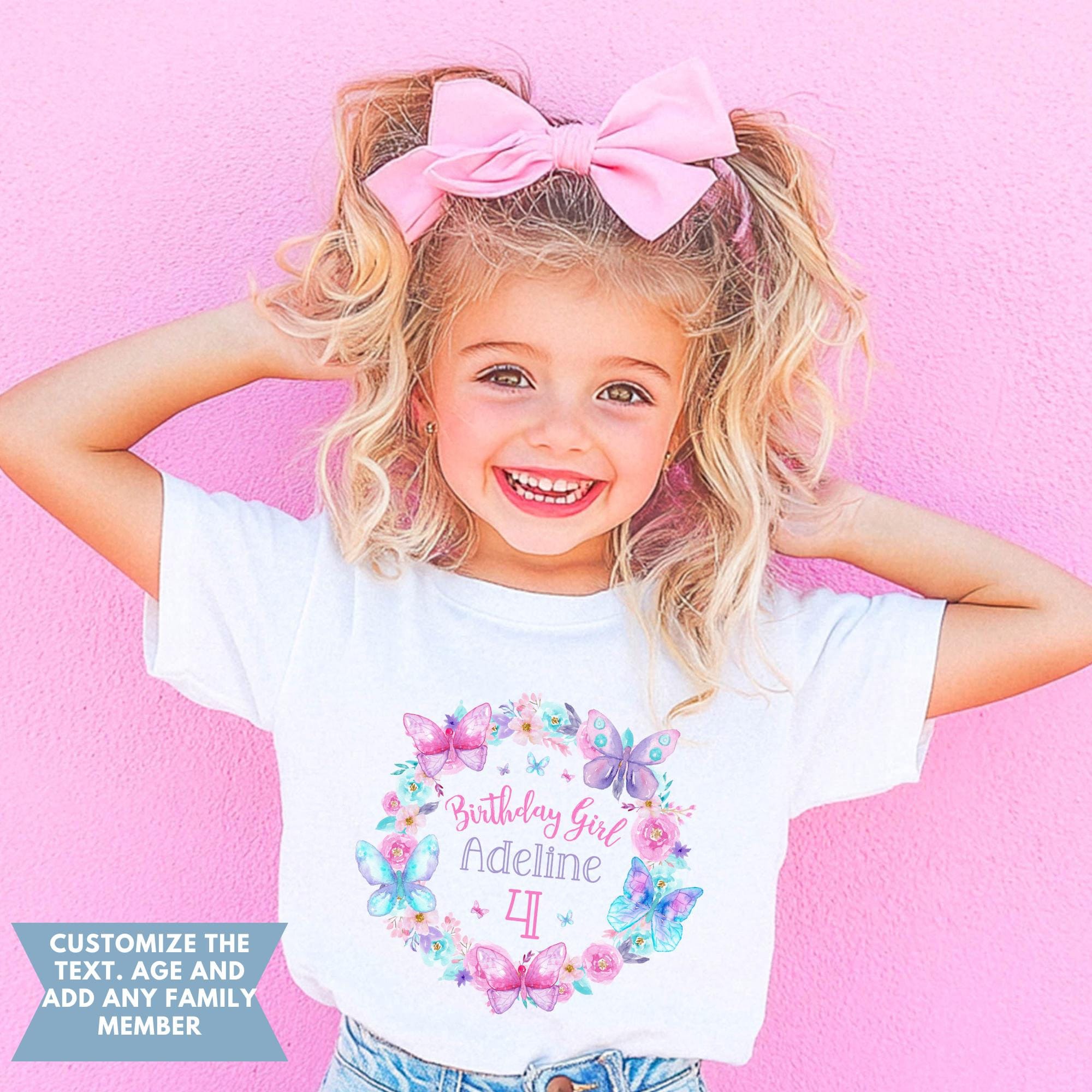 Personalized Butterfly Matching Family Birthday Shirts, Butterfly First Birthday Shirts, Butterfly Birthday Outfit, Birthday Girl Shirt