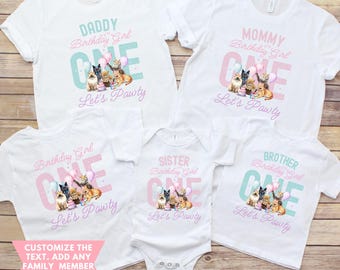 Let's Pawty Birthday Family Matching Shirts, Cat birthday party Shirts, Kitty party shirt, Personalized let's pawty Matching Shirts cat tee