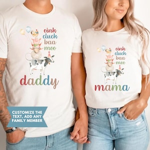 Farm 2nd Birthday Shirt, Cluck Oink Baa Moo I&#39;m Two Birthday Shirt, Barnyard Farm Birthday, Barn Animals Matching Family Shirts, Family Tees