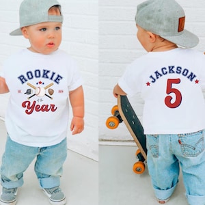 T-shirts pour le premier anniversaire de la recrue de l'année, chemises de baseball pour la famille pour le premier anniversaire, chemise Comfort Colors®, chemise de baseball pour maman et papa