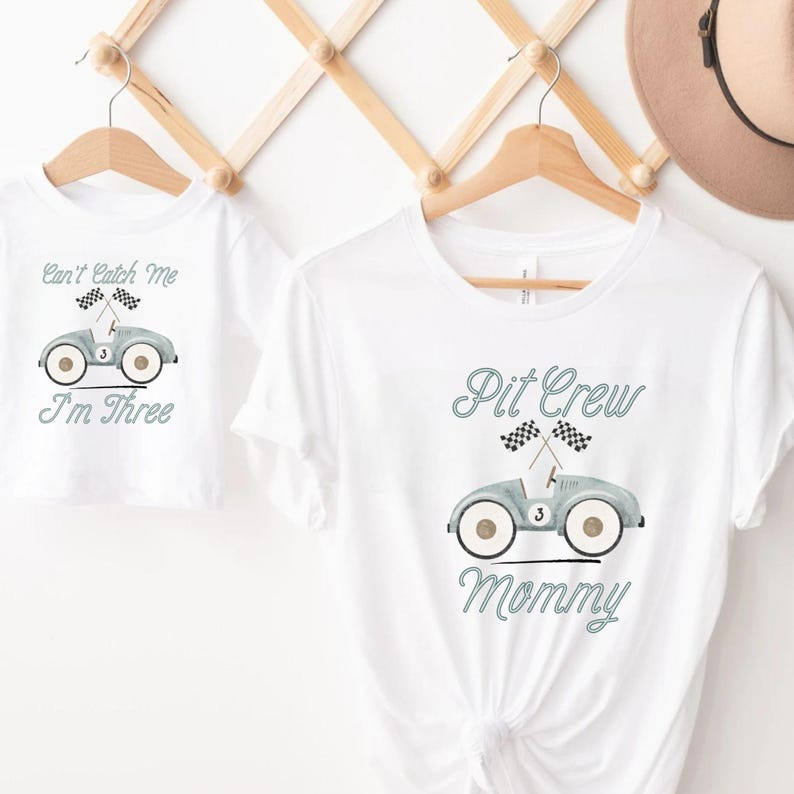 Race Car 3rd Birthday Shirt, I am Three Shirt, 3rd Birthday Outfit, Personalized Matching Family Birthday Shirts, Racing 3rd Birthday image 7