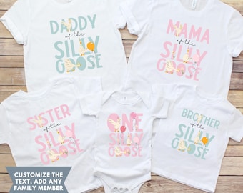 One Silly Goose 1st Birthday Matching Family Shirt, Goose Birthday First Birthday, Mama Goose Shirt,Custom Goose Shirt, Silly Goose Shirt