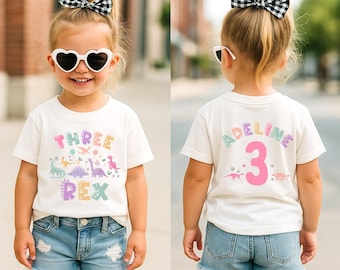 Three rex shirt, Three rex, Three rex girl, girl dinosaur birthday, three rex birthday, dinosaur birthday shirt, cute three rex party shirt
