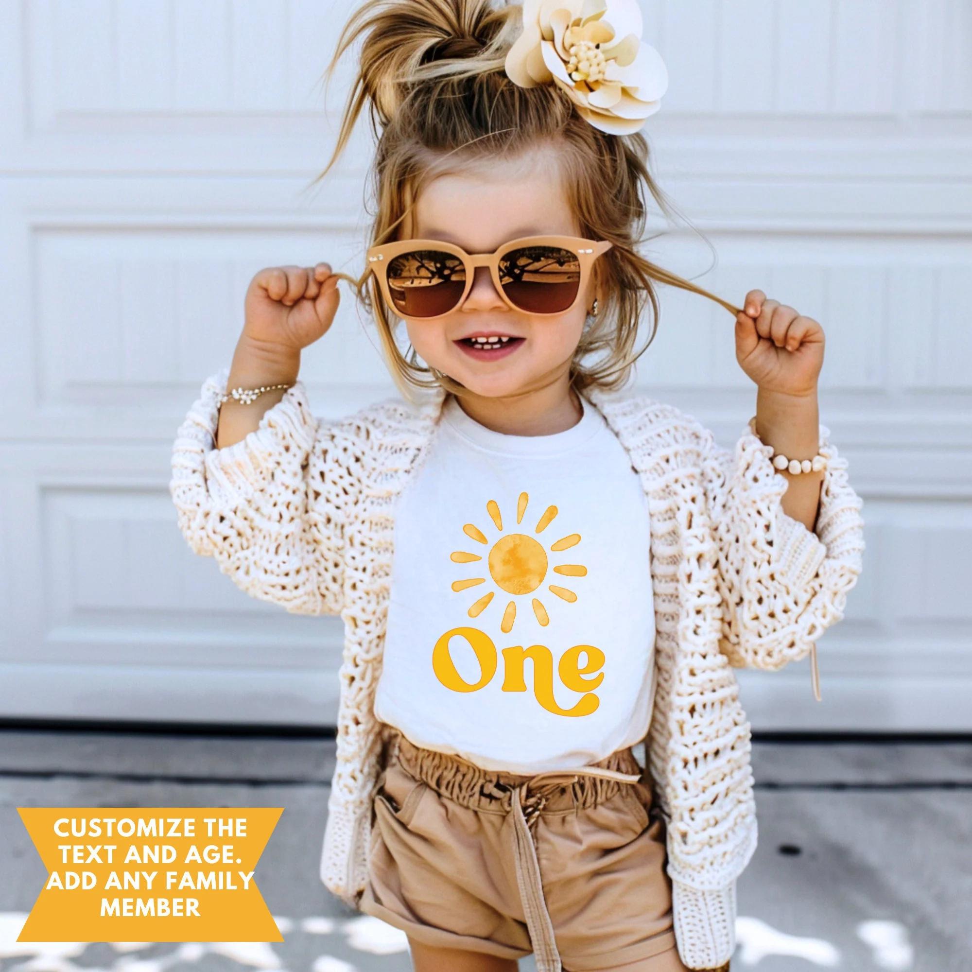 Sunshine First Birthday Party T-shirts, Mommy and Me Shirts, Matching Family Tees, Matching Family Shirts, First Trip Around The Sun