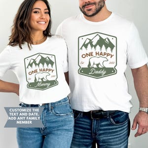 One Happy Camper Shirt, First Birthday Shirt, Camp Mommy and Me Shirts, Camping 1st Birthday Outfit, One Happy Camper Matching Family Tees, image 1