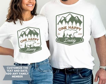 One Happy Camper Shirt, First Birthday Shirt, Camp Mommy and Me Shirts, Camping 1st Birthday Outfit, One Happy Camper Matching Family Tees,