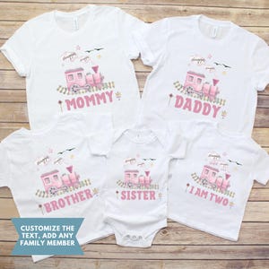 Train Family Birthday Shirt, Mom And Dad Of The Birthday Girl Shirt , Matching Family Birthday Shirts, Chugga Chugga Two Two Birthday Shirts