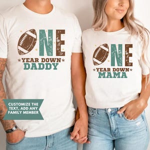 Football First Birthday Family Matching Shirts, Mama Daddy Football 1st Birthday Tshirts, Football Theme Birthday Outfit, one Year Down
