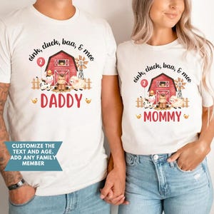 Farm 2nd Birthday Shirt, Cluck Oink Baa Moo I&#39;m Two Birthday Shirt, Barnyard Farm Birthday, Barn Animals Matching Family Shirts, Family Tees