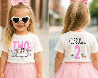 Two let the dogs out, Let's pawty puppy birthday shirt, let's paw-ty, puppy birthday, dog birthday, puppy party, dog birthday 2nd birthday