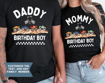 Custom Family Monster Truck Shirts Personalized Pit Crew Birthday Shirts Matching Monster truck shirts Monster car birthday party Toddler