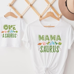 Dinosaur 1st Birthday Matching Family Shirts, 1st Birthday Shirt One A Saurus Shirt Dinosaur Birthday Tee, Birthday Boy Outfit Dinosaur