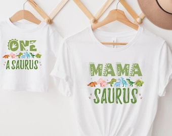 Dinosaur 1st Birthday Matching Family Shirts, 1st Birthday Shirt One A Saurus Shirt Dinosaur Birthday Tee, Birthday Boy Outfit Dinosaur