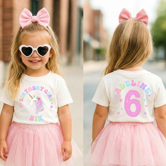 Custom Unicorn Birthday Shirt, Custom Name Shirt, Unicorn Custom Age Shirt, Girls Unicorn Shirt, Personalized Family Matching Shirts