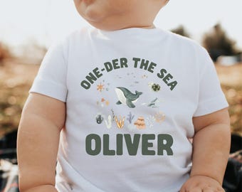 Oneder the Sea Birthday Shirt, Under The Sea Birthday, Whale Birthday Shirt, Ocean Animals Birthday, Sea Animals, Boy 1st Birthday Outfit