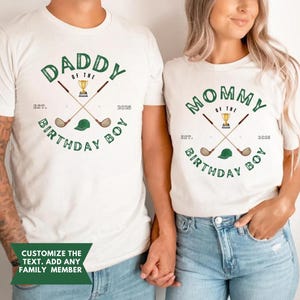 Golf Birthday Shirt, 1st Birthday Outfit, Hole in One Birthday Party, Personalized Gold Family Birthday Shirts, Golf birthday shirt