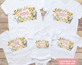 Girl Wild One Matching Family Birthday Shirts, Girl Wild One Party, First Birthday Jungle Theme, Zoo Animal Birthday Shirts, Birthday Girl
