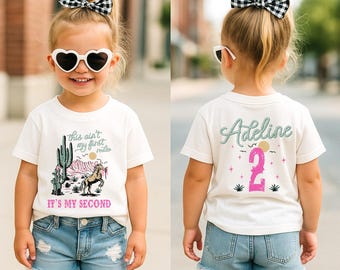 This ain't my First Rodeo is my Second Birthday Shirt, Girl Cowboy Birthday Shirt, My Second Rodeo Birthday Shirt, Western Birthday Shirt