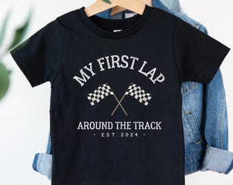 First Lap Around the Track Birthday Shirt, Personalized 1st Birthday Shirt, Race Car Birthday Party, Cars Matching Family Birthday Shirt